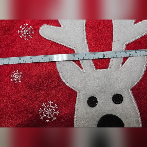 NIP Vibrant Red Felt Small Reindeer Tote Bag - Picture 4 of 9